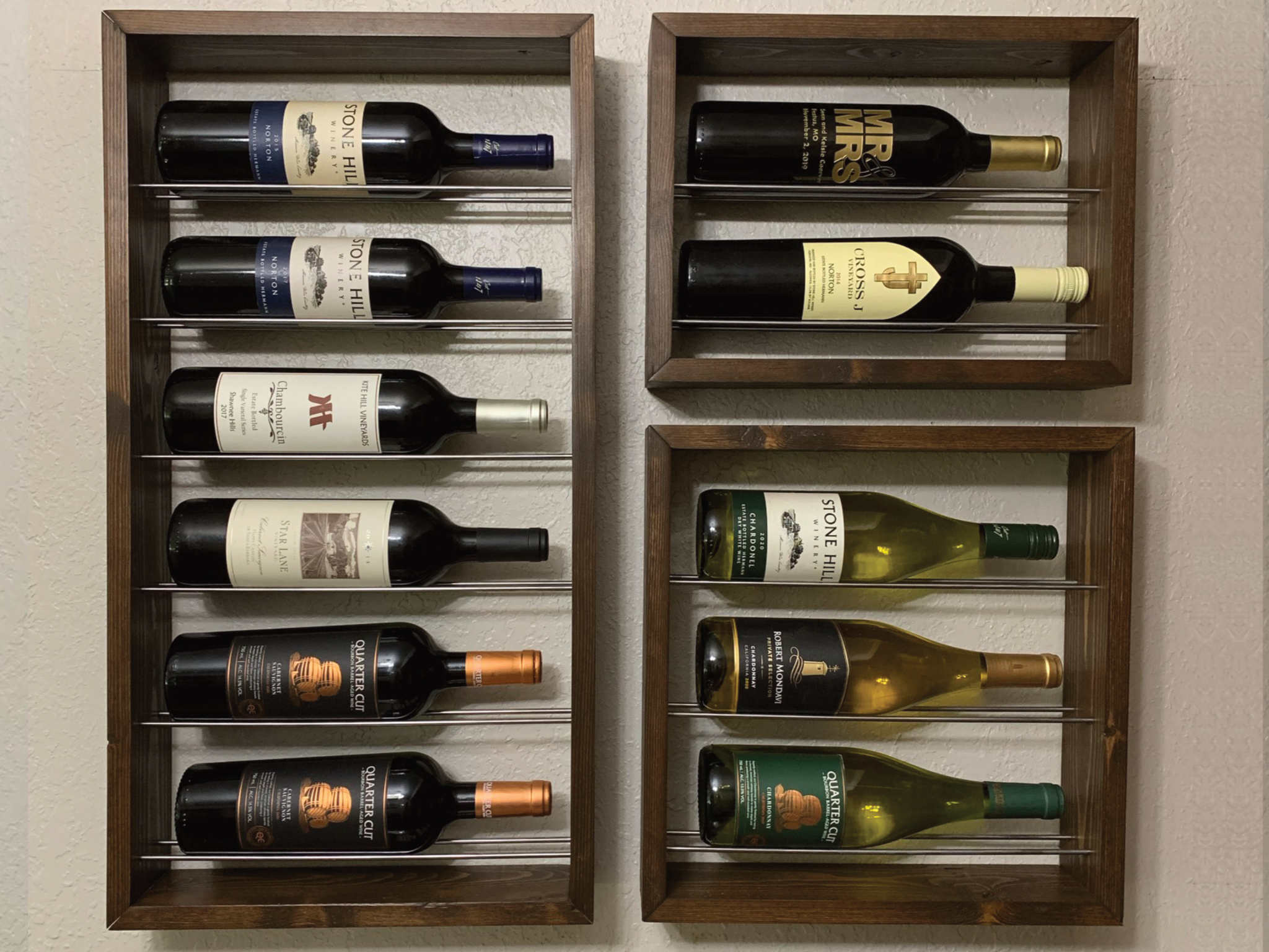 Wine mounted wall discount rack